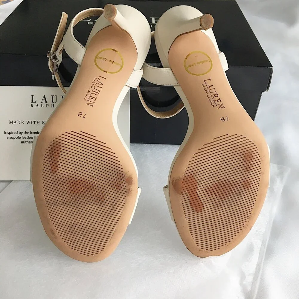 LAUREN Ralph Lauren Gwen Soft Nappa Leather Sandal Heels